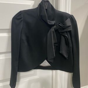 Alice and Olivia black cropped jacket